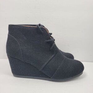 Soda Women's Black Wedge Ankle Boots US Size 7.5